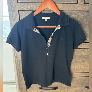 Burberry Black Button Down Cropped Shirt - Nova Check